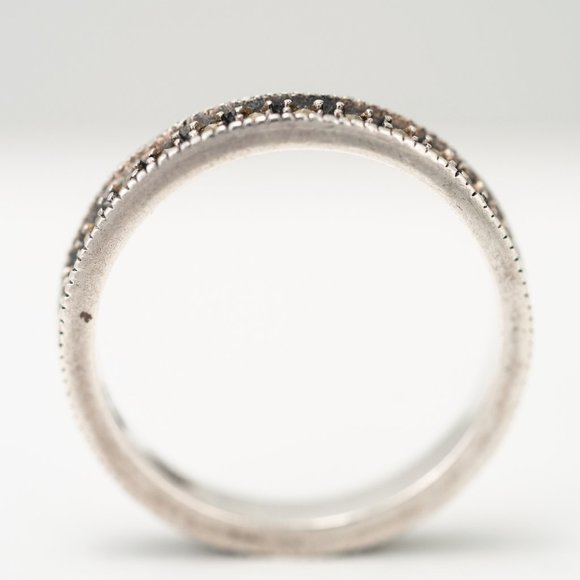 Judith Jack Silver and Tan Vintage-Style Ring - Picture 6 of 8